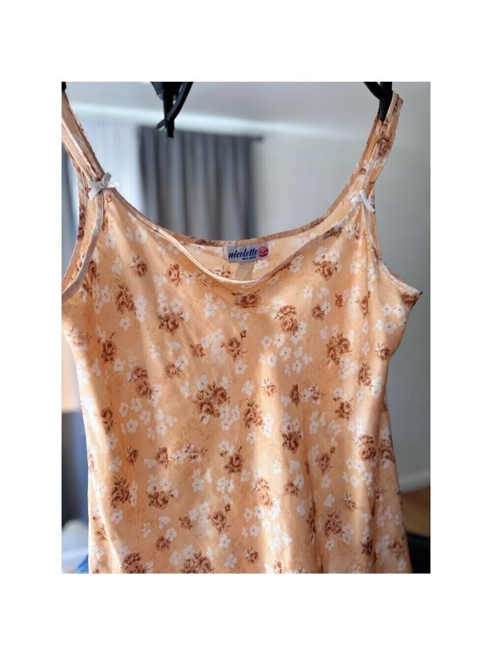 Vintage gown gold rose size oneX Nicolette New York old tag USA - Picture 2 of 12